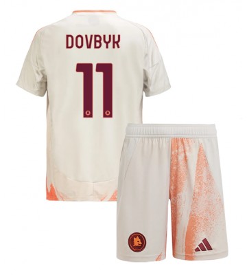 AS Roma Artem Dovbyk #11 Venkovní dres komplet pro Děti 2024-25 Krátkým Rukávem (+ Krátké kalhoty)